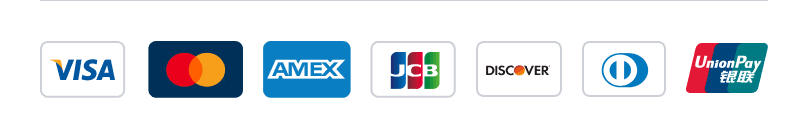 Metodi di pagamento accettati: Visa, Mastercard, American Express, JCB, Discover, Diners Club e UnionPay