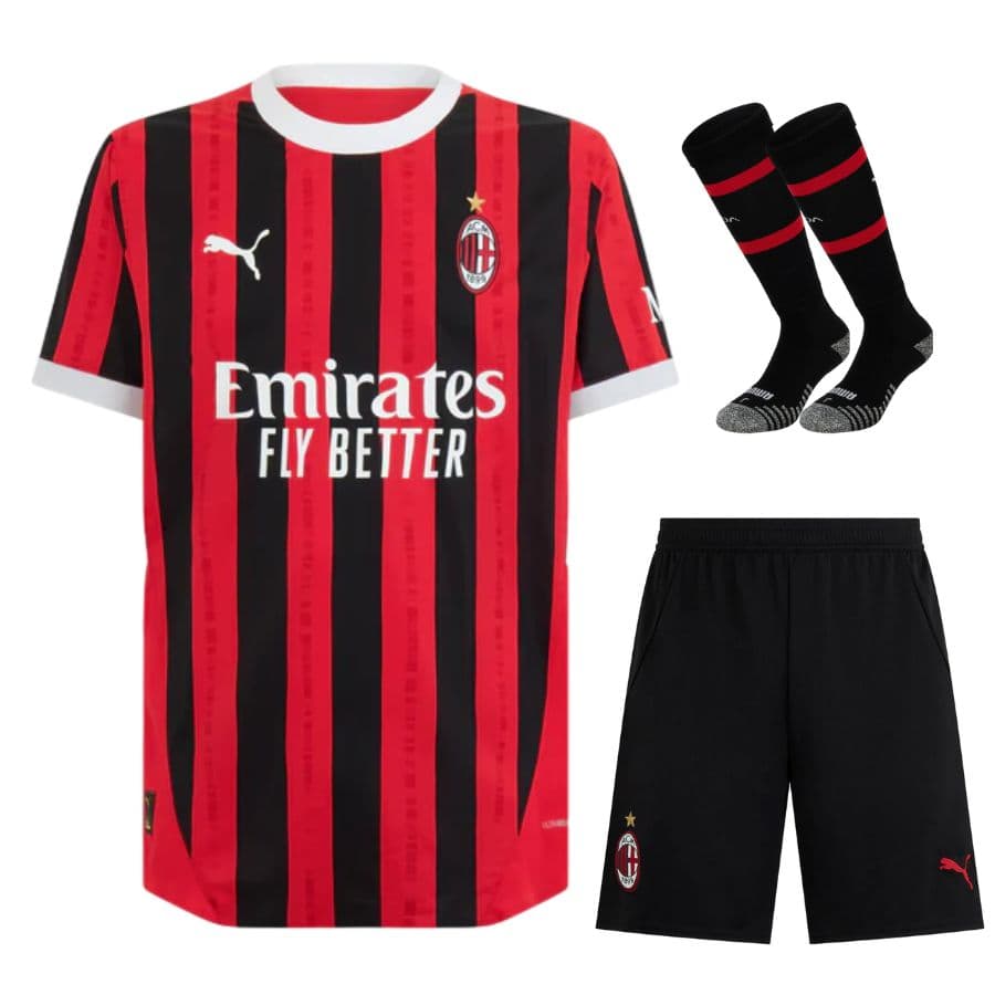 KIT CALCIO BAMBINO AC MILAN CASA NERO 2024-2025