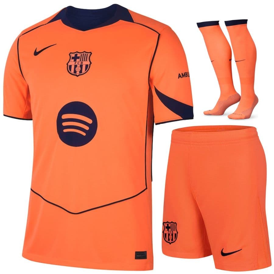 KIT CALCIO BAMBINO BARCELLONA TERZA 2025-2026