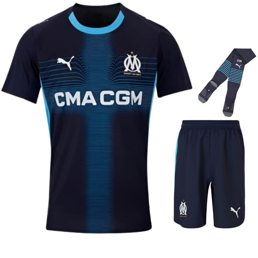 KIT CALCIO BAMBINO OLYMPIQUE MARSIGLIA TRASFERTA 2025-2026
